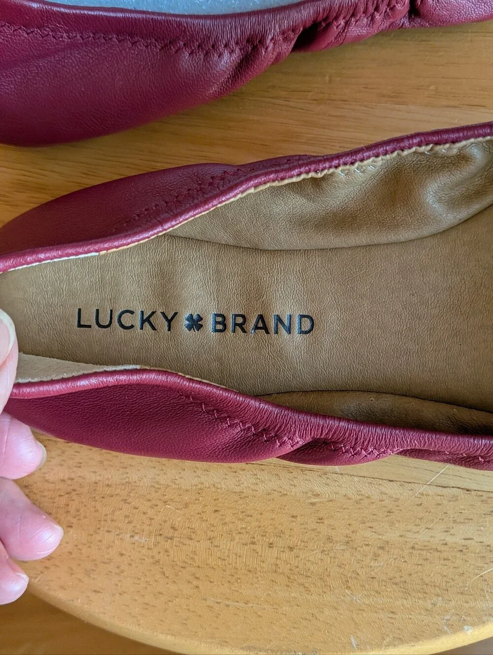Lucky Brand Women's Wine Leather Ballet Flats Size 7.5